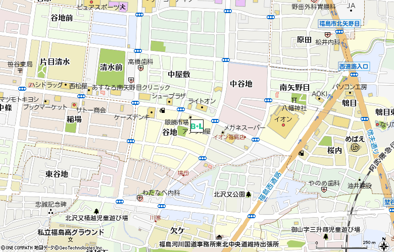 眼鏡市場　福島(00132)付近の地図